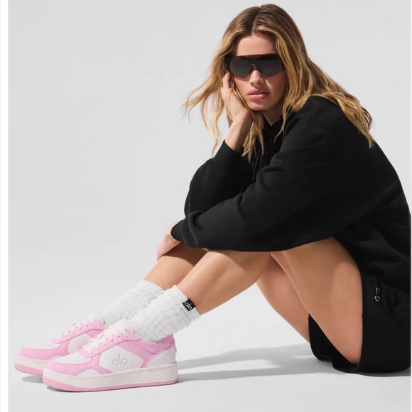 Alo Yoga Recovery Mode Sneaker Pink White Women’s 7.5 NWOT